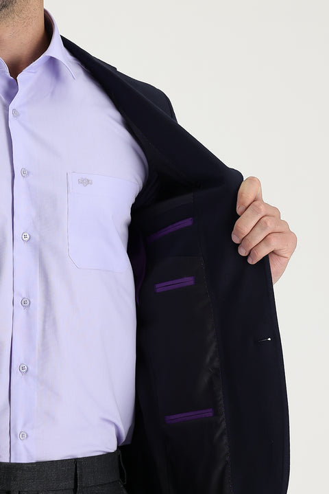 Dark Navy 6 Drop Regular Fit Standard Cut AK POLVIS BLAZER JACKET
