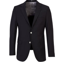 Black 4-Drop Relaxed Fit Blazer Jacket
