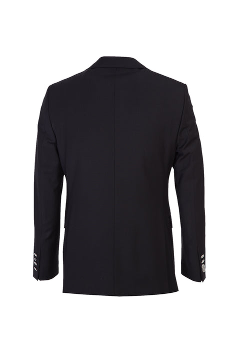 Black 7 Drop Slim Fit Narrow Cut Wool Blazer Jacket
