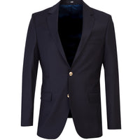 Dark Navy 7 Drop Slim Fit Narrow Cut Wool Blazer Jacket