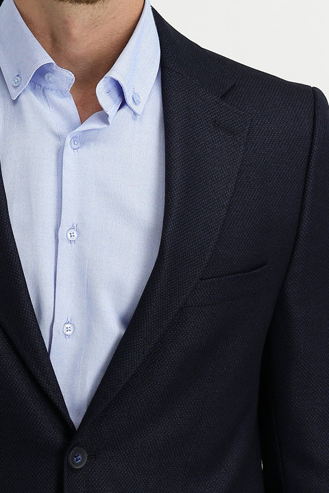 Dark Navy 4-Drop Relaxed Fit Casual Cut Eyelet Classic Jacket