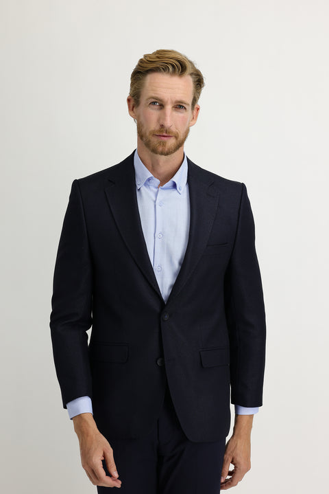 Dark Navy 4-Drop Relaxed Fit Casual Cut Eyelet Classic Jacket