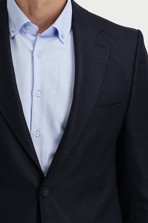 Dark Navy 4-Drop Relaxed Fit Casual Cut Eyelet Classic Jacket