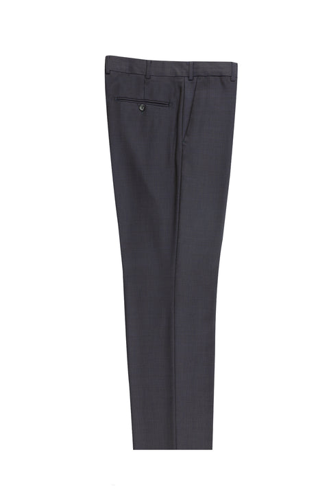 Dark Brown 6 Drop Regular Fit Standard Cut Classic Fabric Wool Trousers