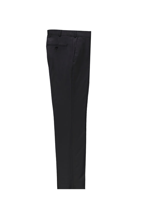 Siyah 6 Drop Regular Fit Standart Kesim Yünlü Klasik Kumaş Pantolon