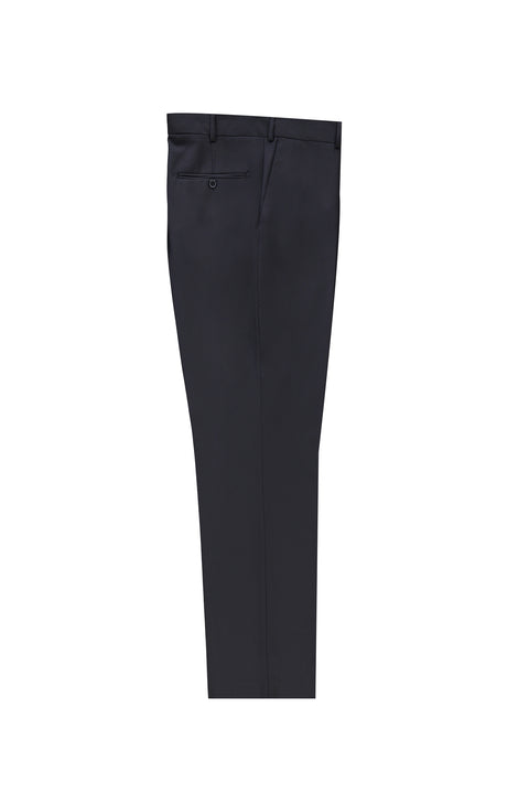 Black Navy 4 Drop Relaxed Fit Classic Fabric Pants