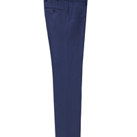 Light Navy Blue 7 Drop Slim Fit Narrow Cut Classic Wool Fabric Trousers