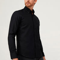 Siyah Uzun Kol Slim Fit Dar Kesim Pamuk Gömlek
