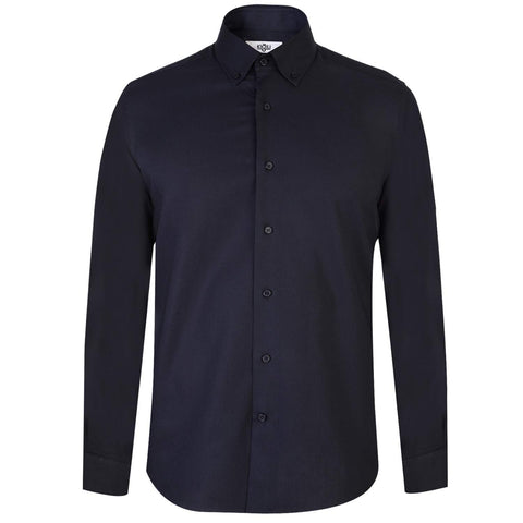 Siyah Uzun Kol Slim Fit Dar Kesim Pamuk Gömlek