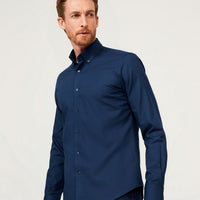Medium Navy Long Sleeve Slim Fit Cotton Shirt