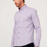 Lilac Long Sleeve Slim Fit Narrow Cut Cotton Shirt
