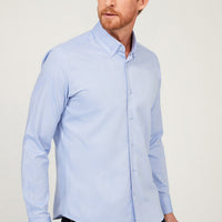 Mavi Uzun Kol Slim Fit Dar Kesim Pamuk Gömlek