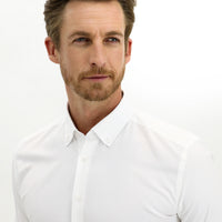 White Long Sleeve Slim Fit Narrow Cut Cotton Shirt
