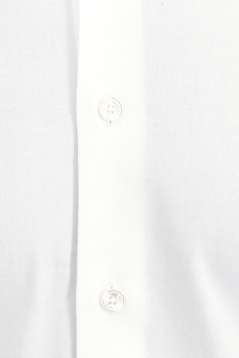 White Long Sleeve Slim Fit Narrow Cut Cotton Shirt
