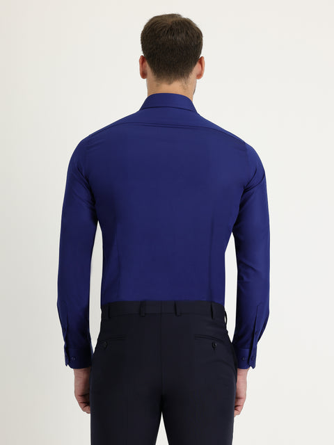 Orta Lacivert Uzun Kol Non Iron Slim Fit Dar Kesim Gömlek