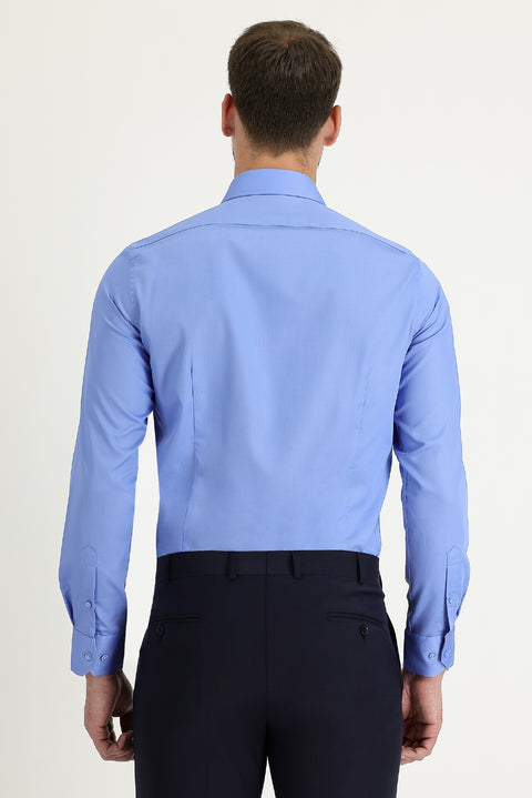 Dark Blue Long Sleeve Non-Iron Slim Fit Shirt
