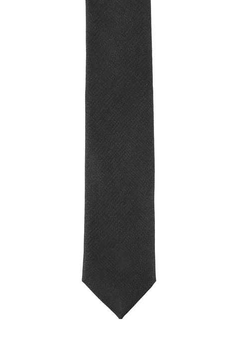 Black Fine Patterned Tie