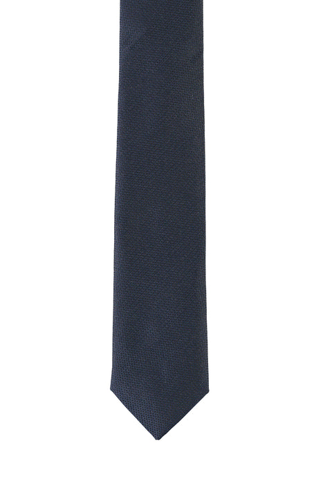 Medium Navy Fine Patterned Tie