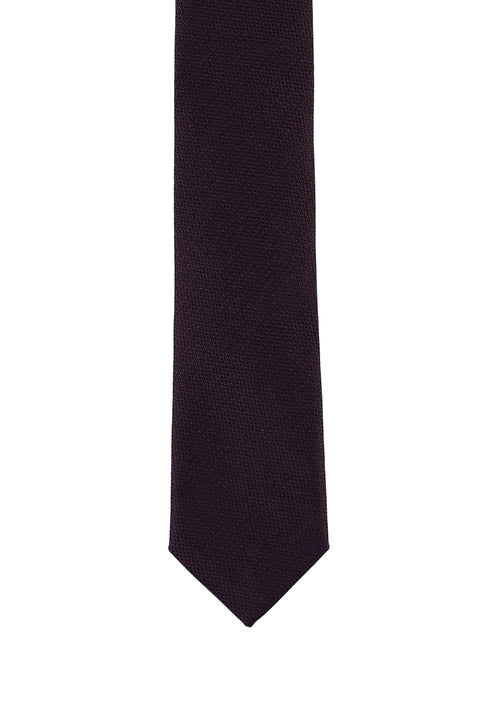 Dark Burgundy Patterned Slim Tie