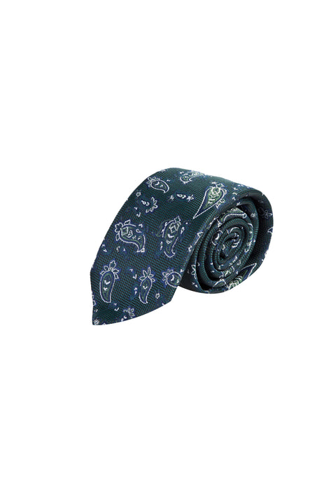 Dark Green Patterned Tie