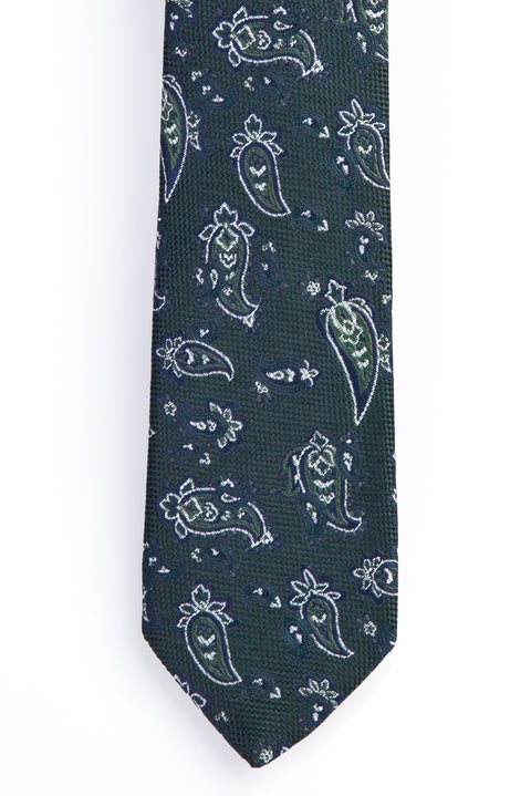 Dark Green Patterned Tie