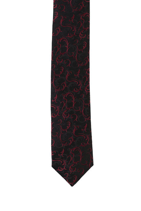 Black Patterned Slim Tie