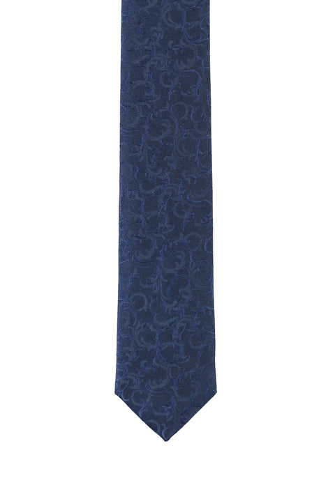 Medium Navy Fine Patterned Tie