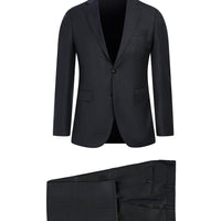 Koyu Füme 7 Drop Slim Fit Dar Kesim Yünlü Takım Elbise