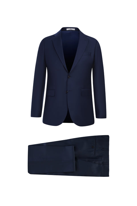 Medium Navy 7 Drop Slim Fit Narrow Cut Wool Suit