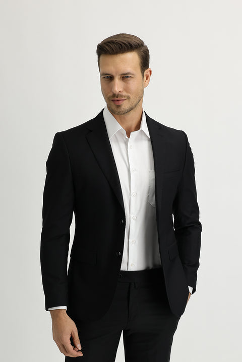 Black 4-Drop Relaxed Fit Suit