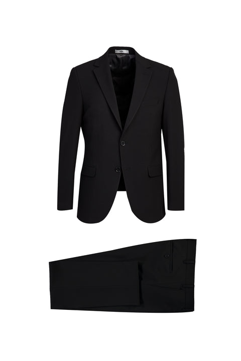 Black 6-Drop Regular Fit Standard Cut Suit