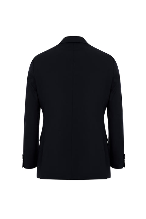 Black 4-Drop Relaxed Fit Wool Suit