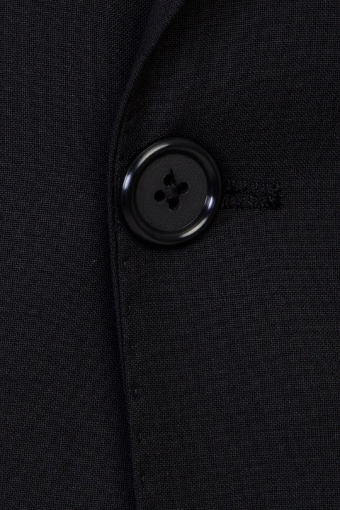Black 6-Drop Regular Fit Standard Cut Wool Suit