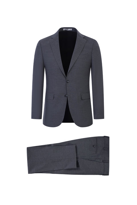 Light Gray 7 Drop Slim Fit Narrow Cut Wool Suit