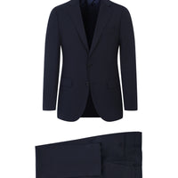 Black Navy 6 Drop Regular Fit Standard Cut Wool Suit