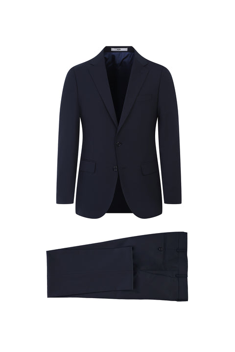 Black Navy 6 Drop Regular Fit Standard Cut Wool Suit