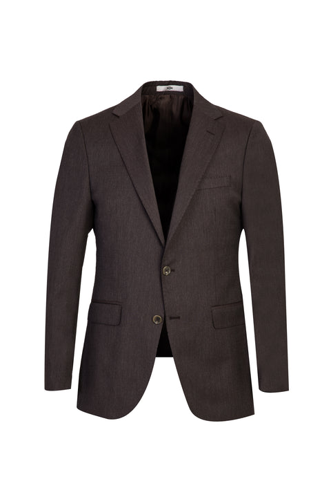 Dark Brown 6-Drop Regular Fit Standard Cut Wool Suit