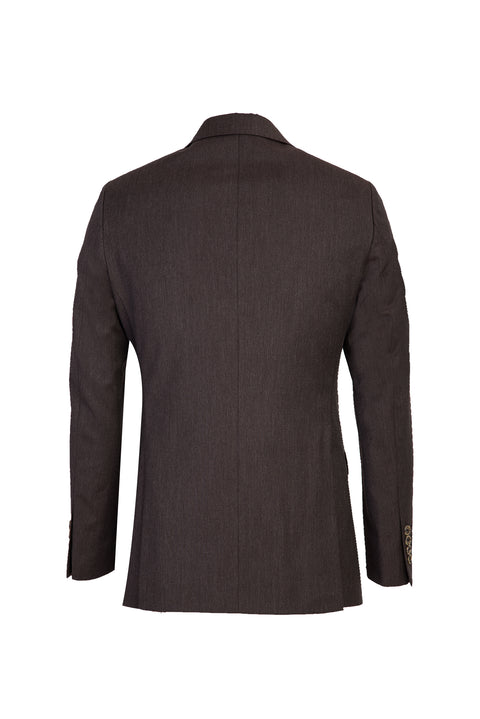Dark Brown 6-Drop Regular Fit Standard Cut Wool Suit