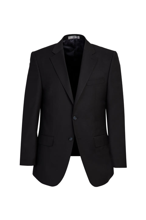 Black 4-Drop Relaxed Fit Wool Suit