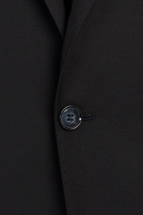 Black 4-Drop Relaxed Fit Wool Suit