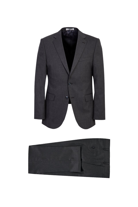 Dark Gray 4-Drop Relaxed Fit Wool Suit