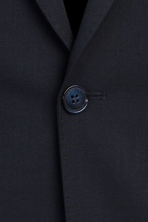 Black and Navy Blue 7 Drop Slim Fit Narrow Cut Wool Suit