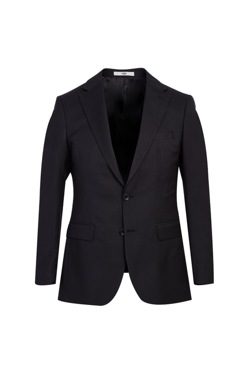 Black 6-Drop Regular Fit Standard Cut Wool Suit