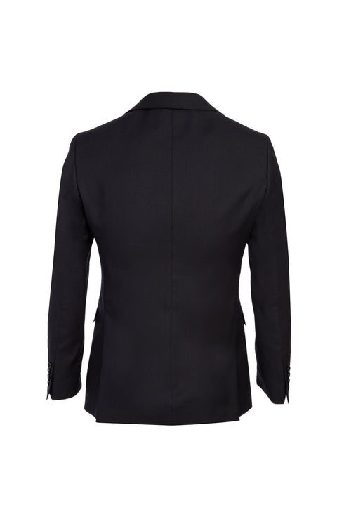 Black 6-Drop Regular Fit Standard Cut Wool Suit