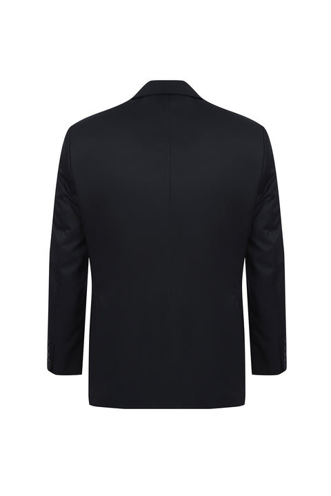Black 4-Drop Relaxed Fit Wool Suit