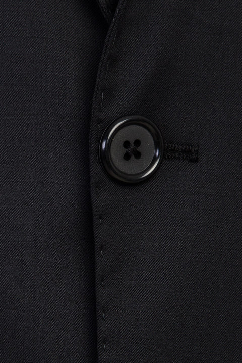 Black 4-Drop Relaxed Fit Wool Suit