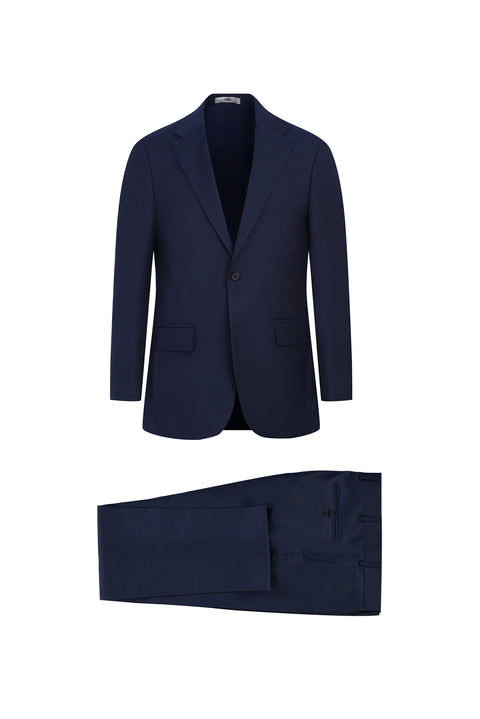 Dark Navy 4-Drop Relaxed Fit Wool Suit