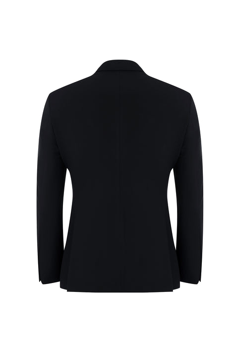 Black 6-Drop Regular Fit Standard Cut Wool Suit