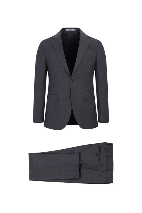 Light Gray 6-Drop Regular Fit Standard Cut Wool Suit