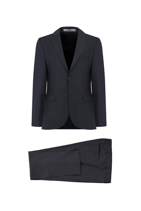 Dark Gray 4-Drop Relaxed Fit Wool Suit
